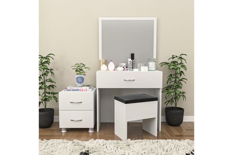 Make-up Table Hvit - Sminkebord med speil - Sminkebord barn - Sminkebord & toalettbord