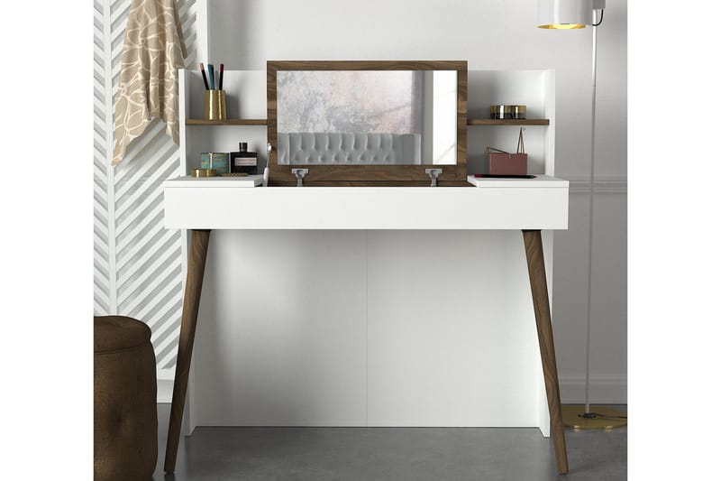 Mohed Sminkbord 116 cm - Brun/Hvit - Sminkebord med speil - Sminkebord & toalettbord