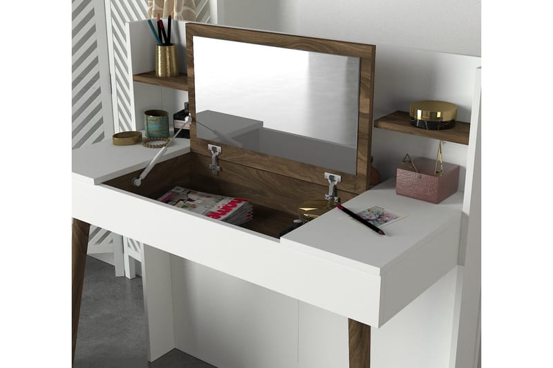 Mohed Sminkbord 116 cm - Brun/Hvit - Sminkebord med speil - Sminkebord & toalettbord