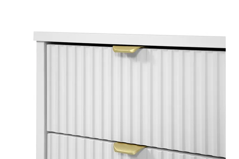 Novaj Sminkebord med oppbevaring 55 cm dyp 120 cm bred - Hvit / Messing Håndtak - Møbler - Bord - Sminkebord & toalettbord