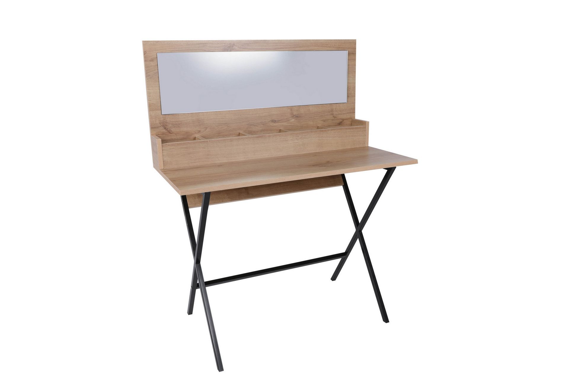 Sminkebord 100 cm - Natur / Svart - Møbler - Bord - Sminkebord & toalettbord - Sminkebord med speil