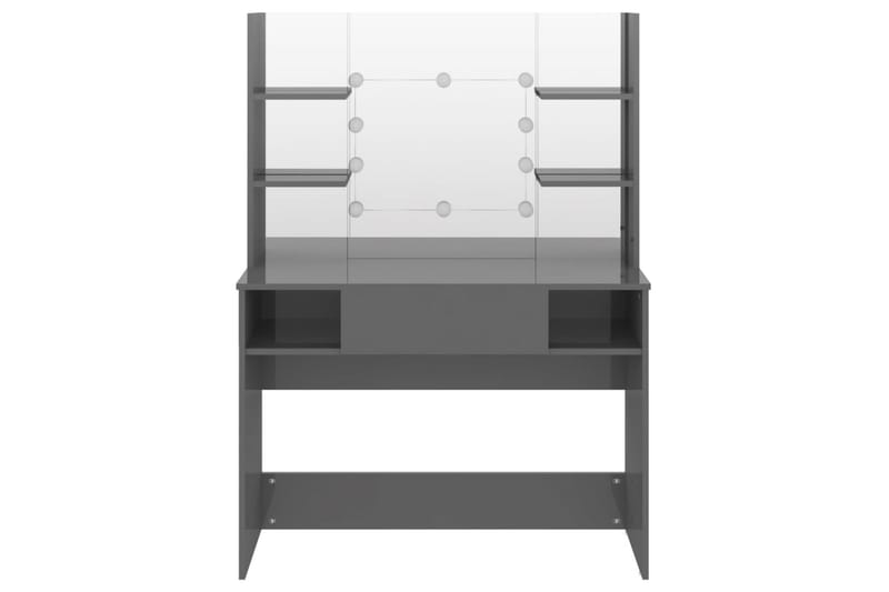 Sminkebord med LED-lys 100x40x135 cm MDF blank grå - Grå - Sminkebord & toalettbord