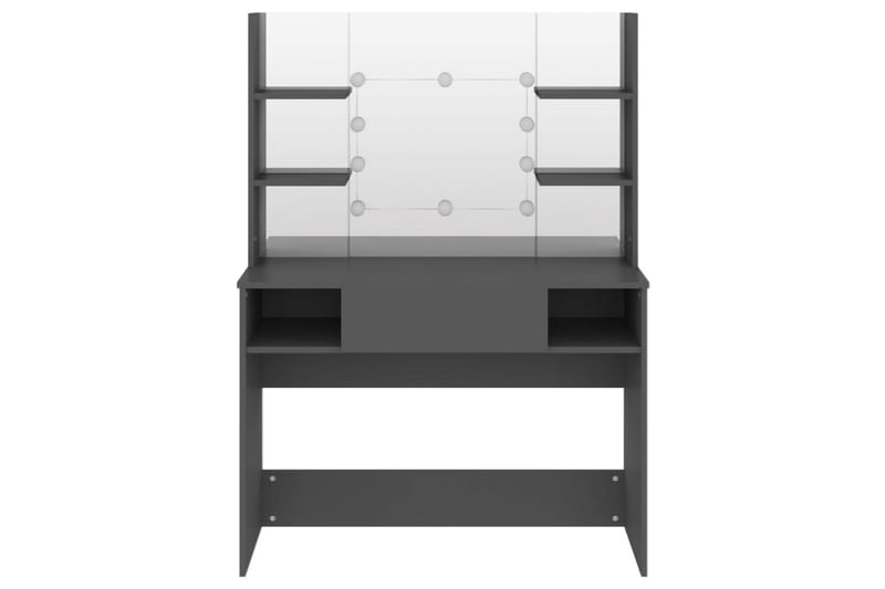 Sminkebord med LED-lys 100x40x135 cm MDF grå - Grå - Møbler - Bord - Sminkebord & toalettbord