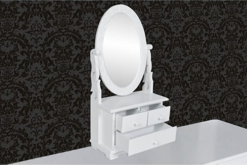 Sminkebord med ovalt svingspeil MDF - Sminkebord & toalettbord - Sminkebord med speil