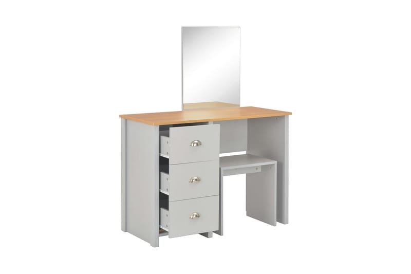Sminkebord med speil og krakk grå 104x45x131 cm - Grå - Sminkebord & toalettbord - Sminkebord med speil