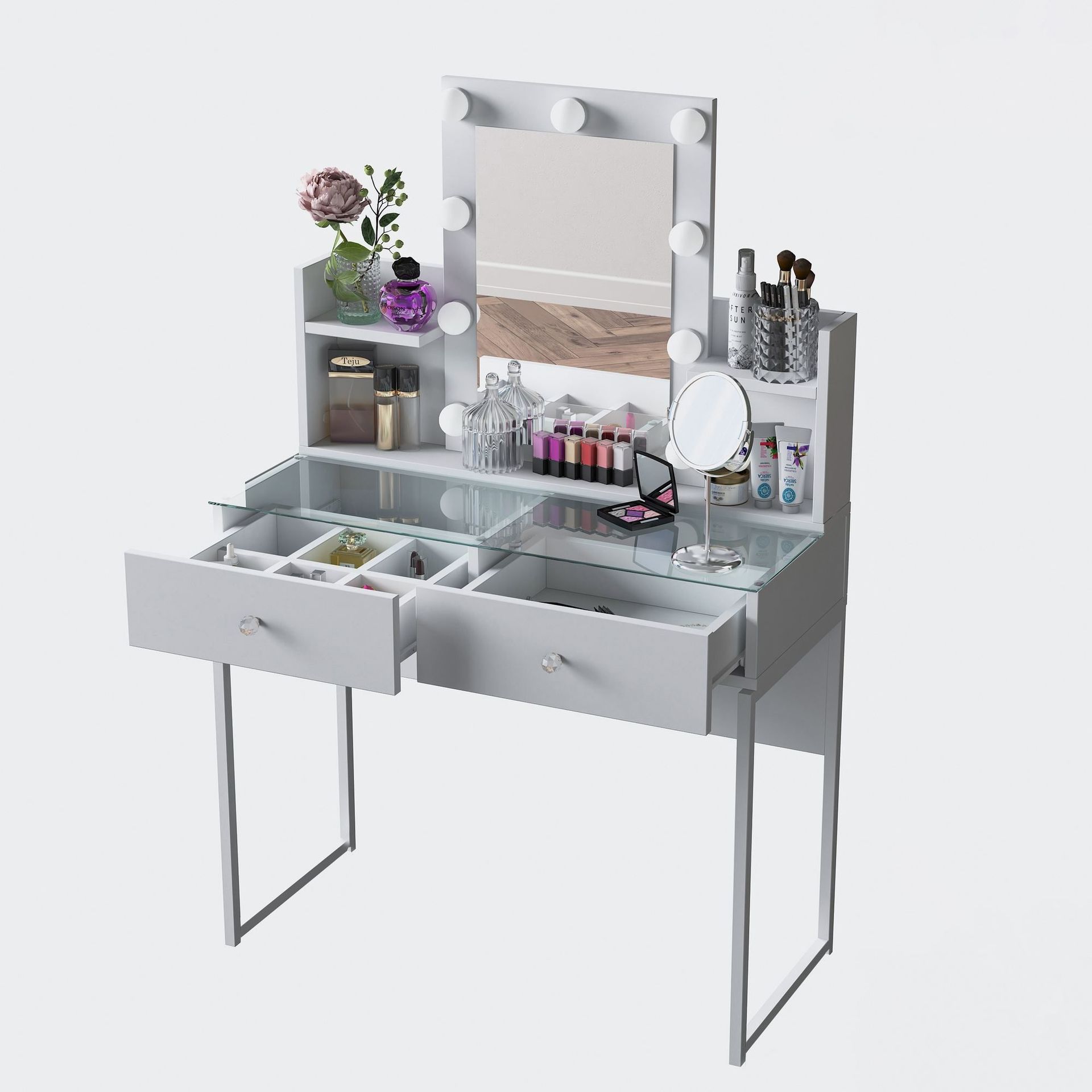 Sminkebord Wallxpert Fenn (90 x 136,8 x 40 cm) hvit - Hvit