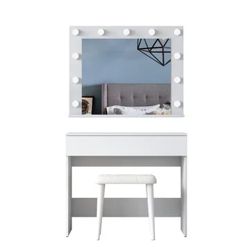 Sminkebord Wallxpert Gala Shelf (90 x 76,8 x 45 cm) Hvit - Hvit - Møbler - Bord - Sminkebord & toalettbord