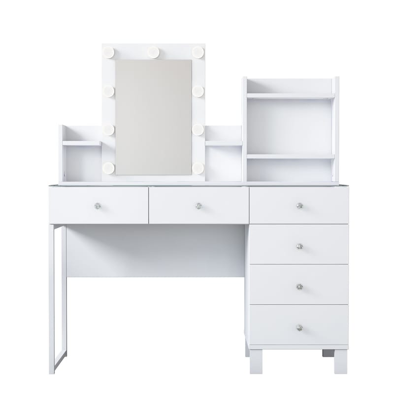 Sminkebord Wallxpert Hyla BJ141 (120 x 136,8 x 40 cm) Hvit - Hvit - Møbler - Bord - Sminkebord & toalettbord