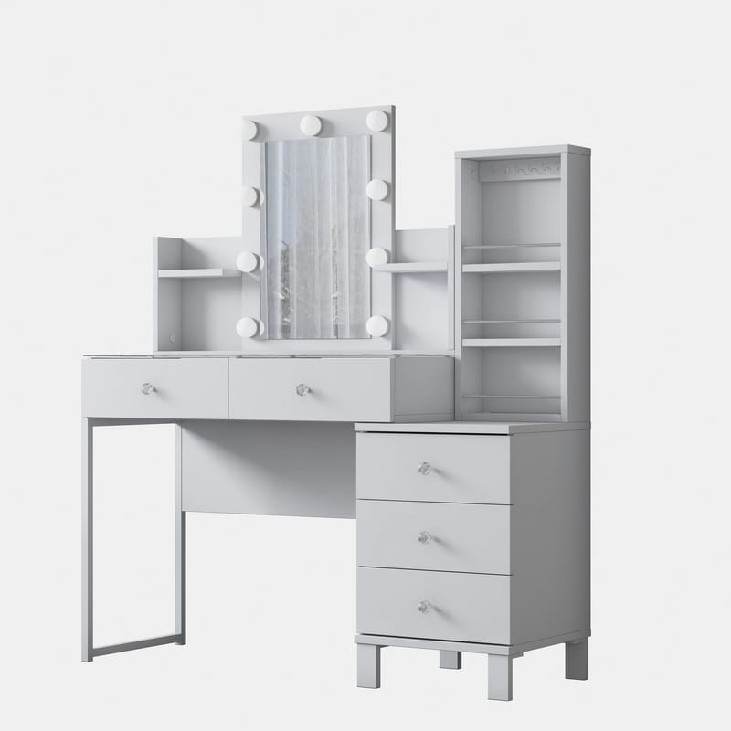 Sminkebord Wallxpert Hyla BJ153 (120 x 136,8 x 40 cm) Hvit - Hvit - Møbler - Bord - Sminkebord & toalettbord