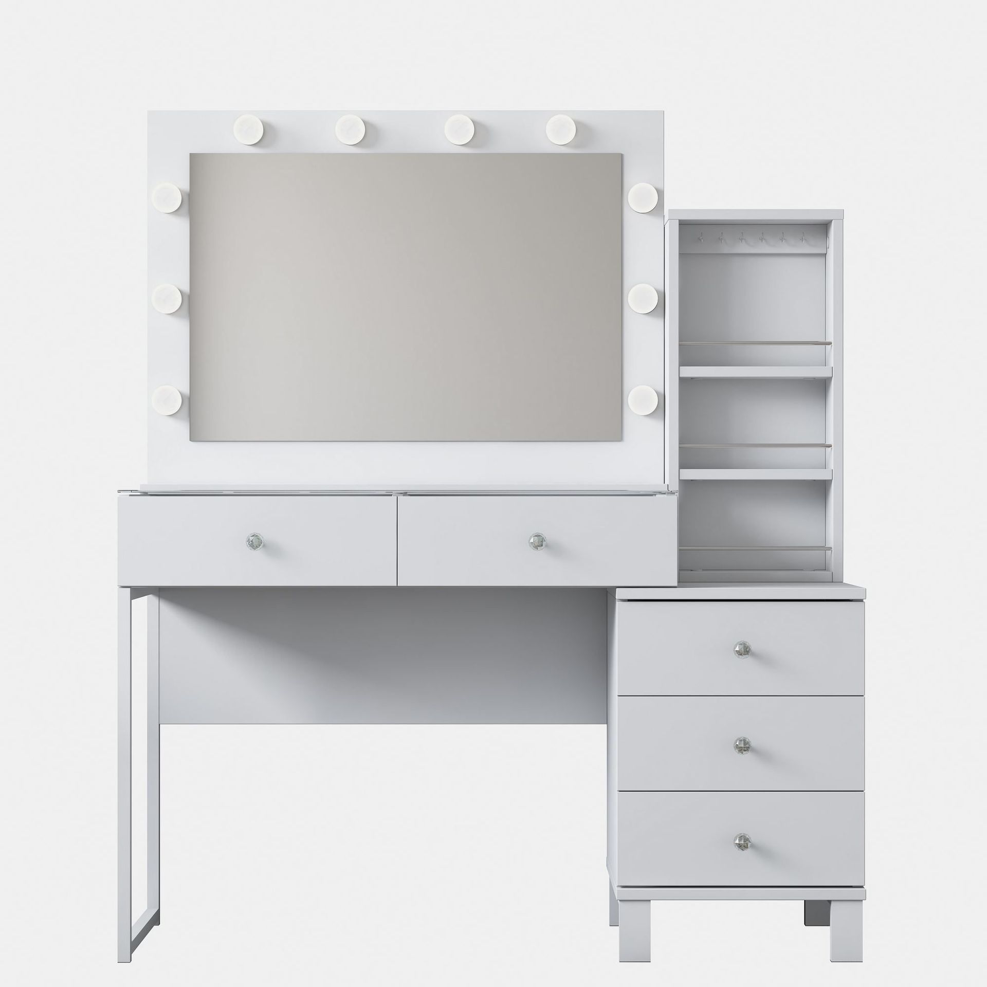 Sminkebord Wallxpert Isla-hylle BJ151 (120 x 141,8 x 40 cm) hvit - Hvit