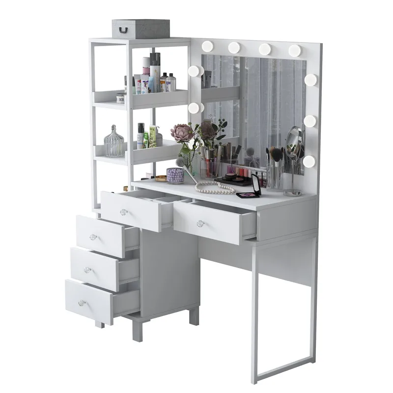 Sminkebord Wallxpert Juna BJ128 (110 x 141,8 x 40 cm) Hvit, Hvit