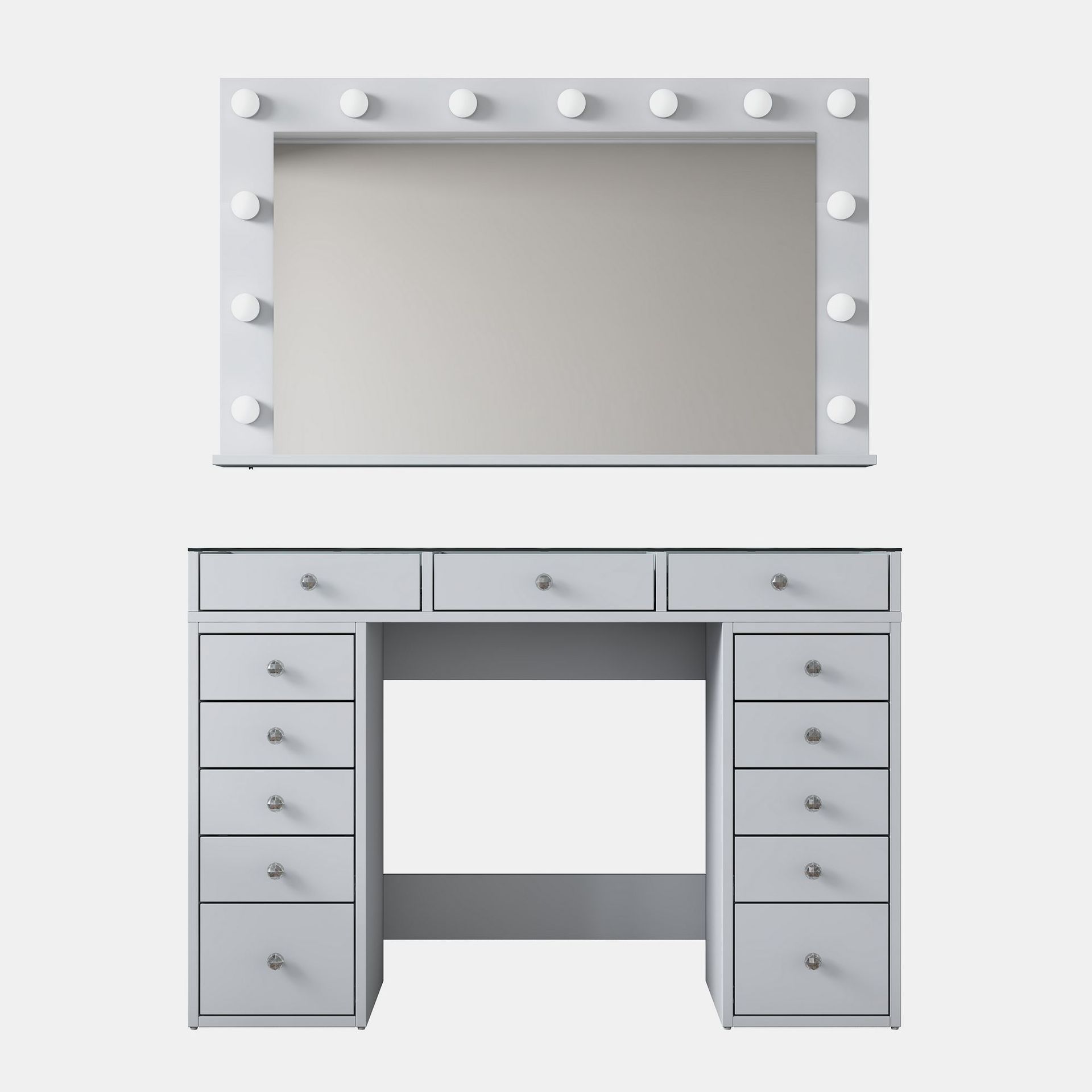 Sminkebord Wallxpert Kira hylle BJ195 (120 x 79,8 x 44,5 cm) Hvit - Hvit