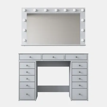 Sminkebord Wallxpert Kira hylle BJ195 (120 x 79,8 x 44,5 cm) Hvit - Hvit - Møbler - Bord - Sminkebord & toalettbord