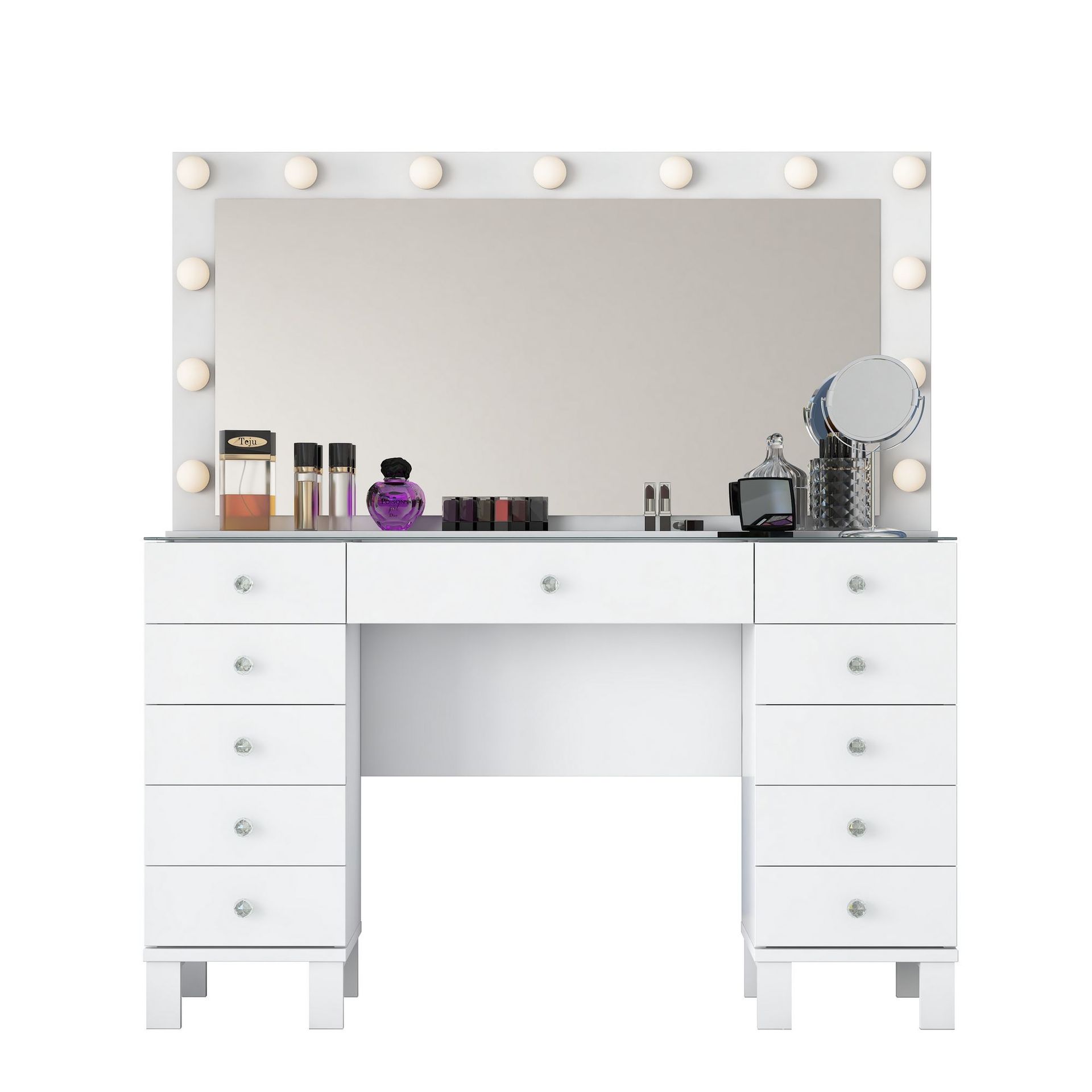Sminkebord Wallxpert Nyra (120 x 73,6 x 40 cm) Hvit - Hvit