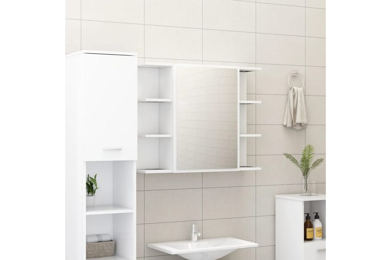 Speilskap til baderom hvit 80x20,5x64 cm sponplate - Hvit - Sminkebord & toalettbord