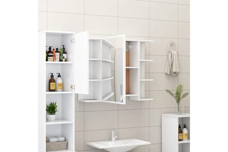 Speilskap til baderom hvit 80x20,5x64 cm sponplate - Hvit - Møbler - Bord - Sminkebord & toalettbord