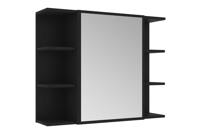 Speilskap til baderom svart 80x20,5x64 cm sponplate - Svart - Møbler - Bord - Sminkebord & toalettbord