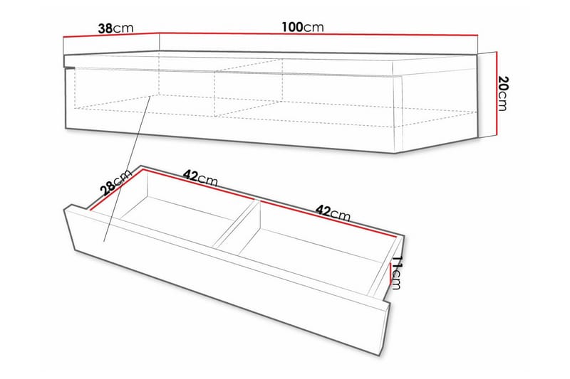 Staffin Sminkespeil 100x38 cm - Hvid - Møbler - Bord - Sminkebord & toalettbord