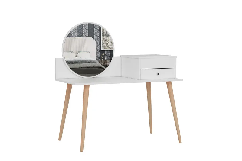 Straat Sminkebord 120x96 cm Hvit, Hanah Home