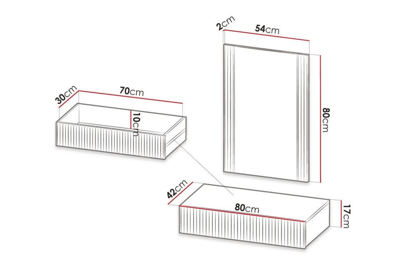 Strontian Sminkbord 80x42 cm Scandinavian Choice Black - Møbler - Bord - Sminkebord & toalettbord - Sminkebord med speil