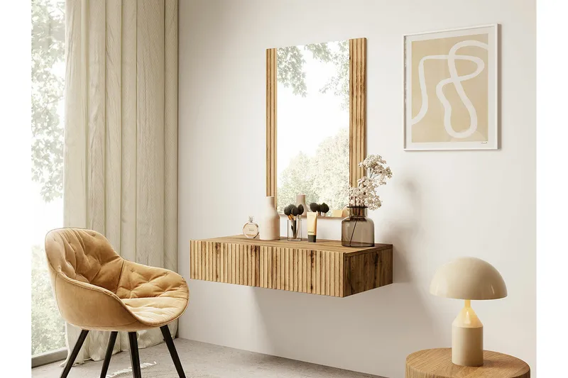 Strontian Sminkbord 80x42 cm Scandinavian Choice Brown - Møbler - Bord - Sminkebord & toalettbord - Sminkebord med speil