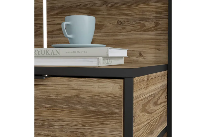 Vergina Sminkebord 110 cm - Brun/Svart - Møbler - Bord - Sminkebord & toalettbord - Sminkebord med speil