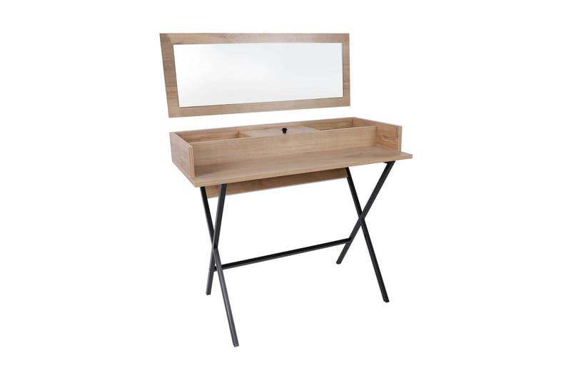 Weesolo Dressing Sminkebord 100 cm - Valnøtt / Svart - Møbler - Bord - Sminkebord & toalettbord - Sminkebord med speil