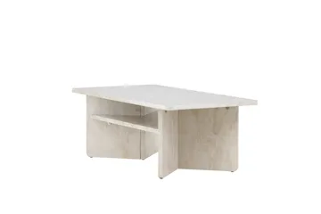 Ålesund Travertin Sofabord Rektangulært 120x60 cm med Oppbevaring - Beige - Møbler - Bord - Sofabord