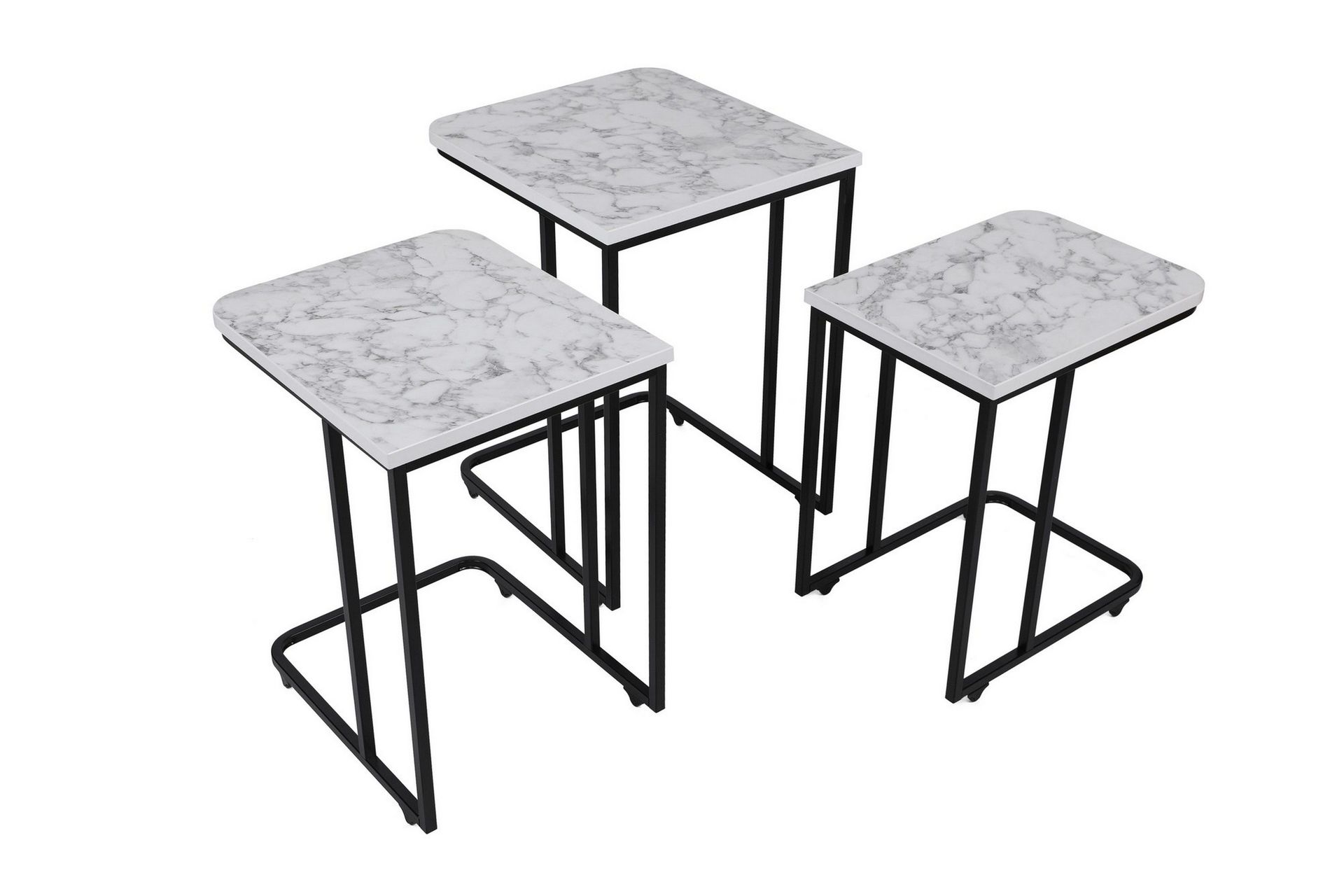 Nagako Sett med Bord Hvit/Svart - Hanah Home