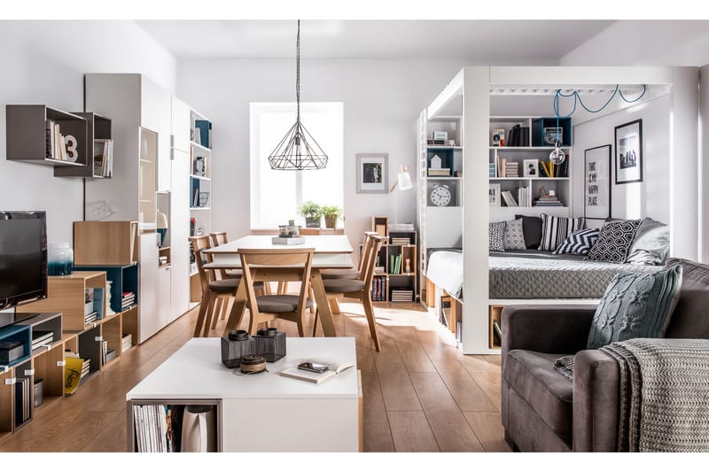 4You Sofabord 80 cm med Oppbevaringshylle Hvit - VOX - Møbler - Bord - Sofabord