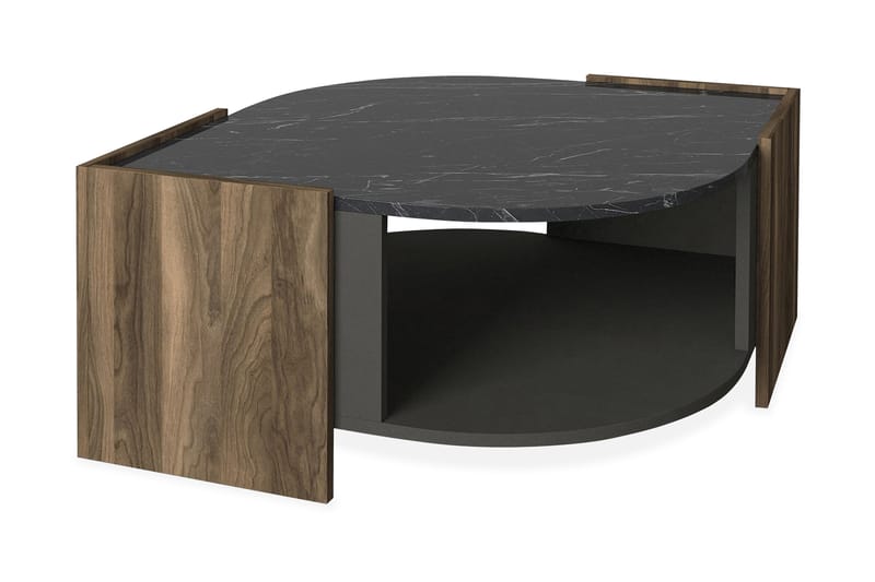 Abbye Sofabord 75 cm - Valnøttsbrunsbrun/Grå/Svart - Møbler - Bord - Sofabord