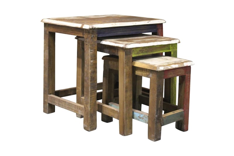 Adaja Stablebart Rektangulært Settbord Sofabord 48 cm i Tre - Flerfarget - Møbler - Bord - Sofabord