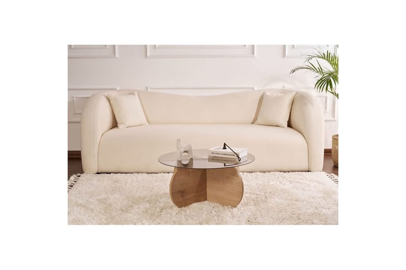 Sofabord Aeris 75 cm med Glassplate - Safireik / Fume - Møbler - Bord - Sofabord