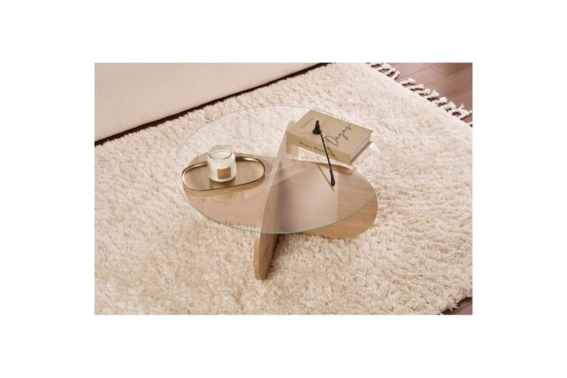 Sofabord Aeris 75 cm med Glassplate - Safireik / Transparent - Møbler - Bord - Sofabord