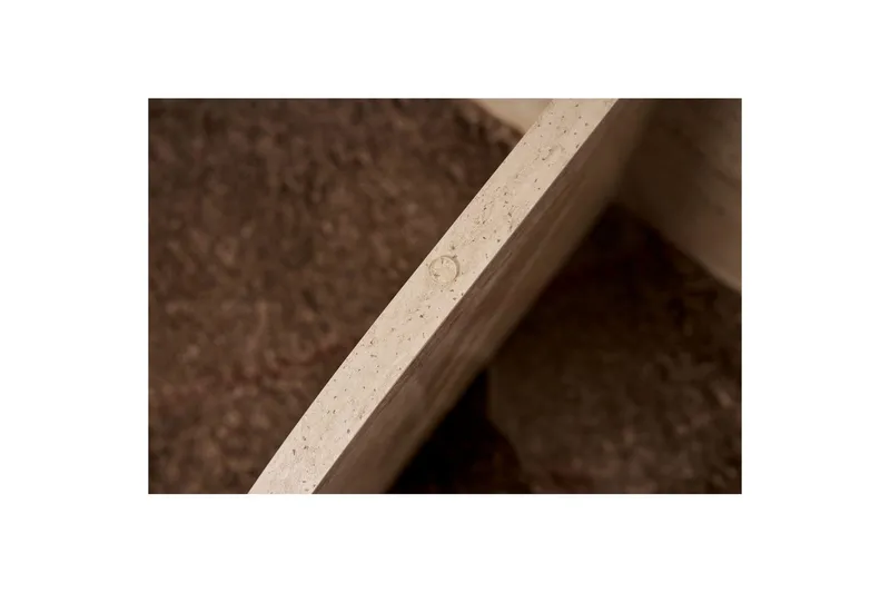 Sofabord Aeris 75 cm med Glassplate - Travertin / Transparent - Møbler - Bord - Sofabord