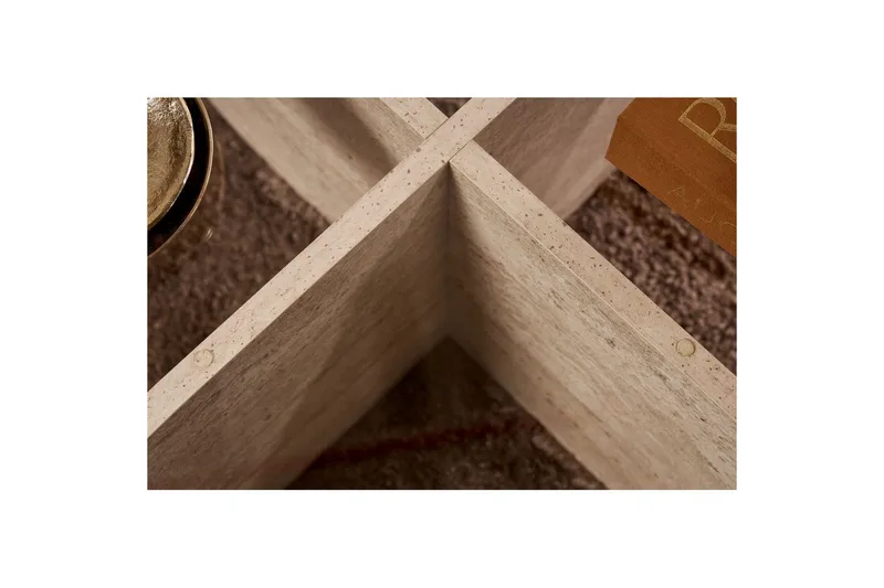 Sofabord Aeris 75 cm med Glassplate - Travertin / Transparent - Møbler - Bord - Sofabord