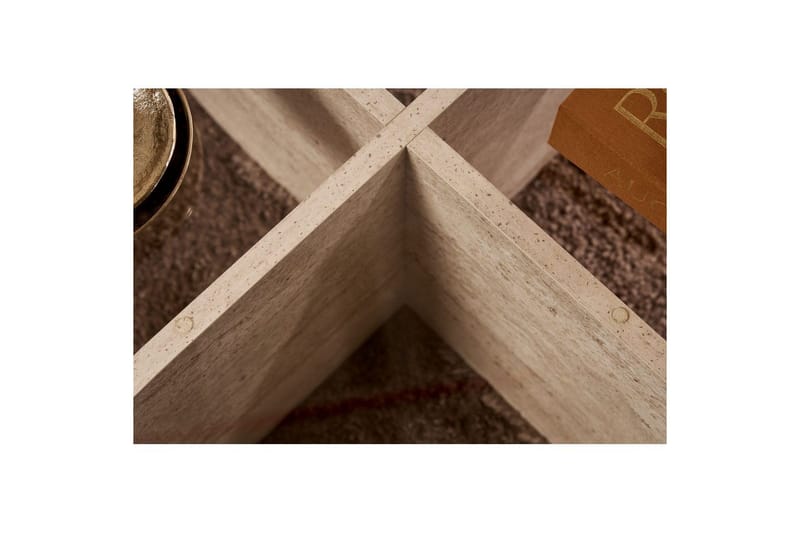 Sofabord Aeris 75 cm med Glassplate - Travertin / Transparent - Møbler - Bord - Sofabord