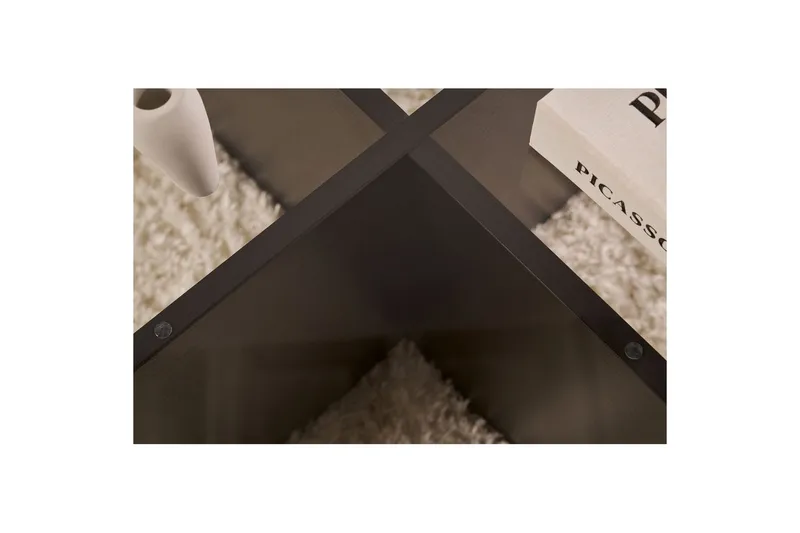 Sofabord Aeris 75 cm med Glassplate - Tre Svart / Røykfarget - Møbler - Bord - Sofabord