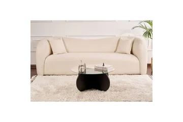 Sofabord Aeris 75 cm med Glassplate - Tre Svart / Røykfarget - Møbler - Bord - Sofabord