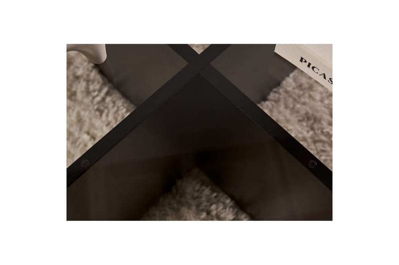 Sofabord Aeris 75 cm med Glassplate - Tre Svart / Transparent - Møbler - Bord - Sofabord