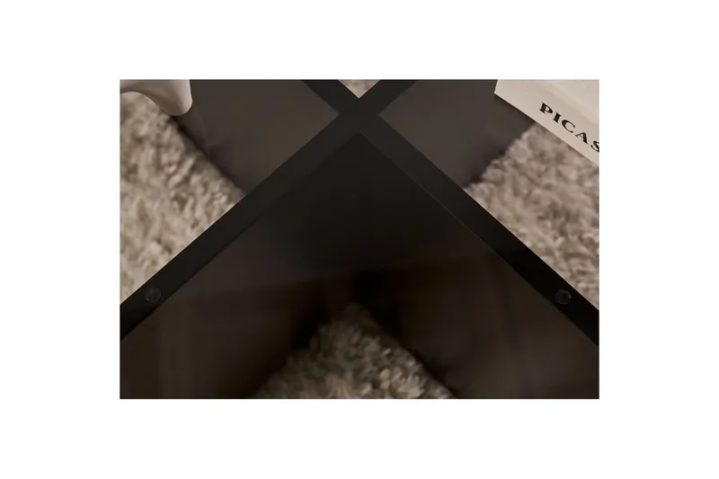 Sofabord Aeris 75 cm med Glassplate - Tre Svart / Transparent - Møbler - Bord - Sofabord