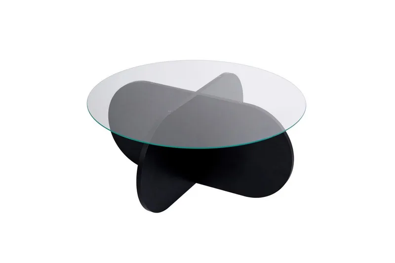 Sofabord Aeris 75 cm med Glassplate - Tre Svart / Transparent - Møbler - Bord - Sofabord