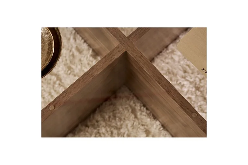 Sofabord Aeris 75 cm med Glassplate - Valnøtt / Transparent - Møbler - Bord - Sofabord