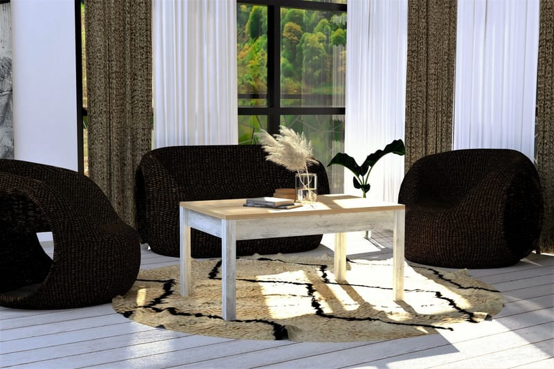 Agouza Sofabord 80 cm - Brun/Blå/Hvit - Møbler - Bord - Sofabord