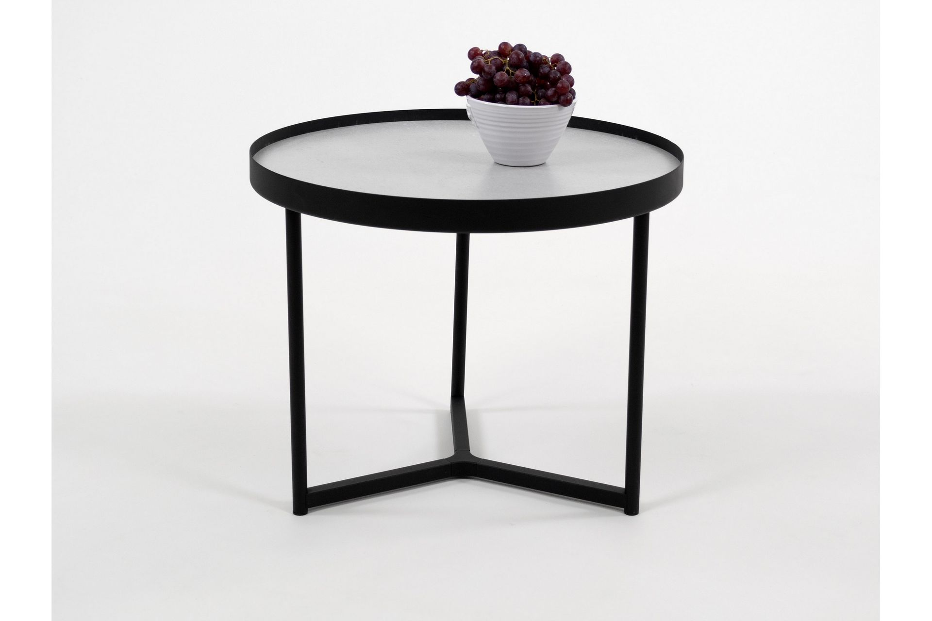 Alcide Sofabord 55 cm Rundt - Betonggrå/Svart - Møbler - Bord - Sofabord