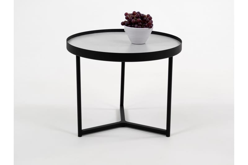 Alcide Sofabord 55 cm Rundt - Betonggrå/Svart - Møbler - Bord - Sofabord