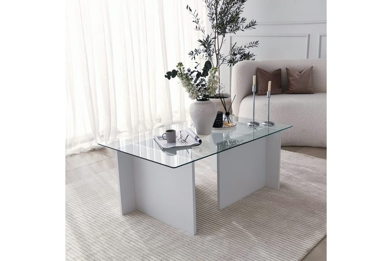 Almasi Sofabord 105x40x105 cm - Hvit - Møbler - Bord - Sofabord