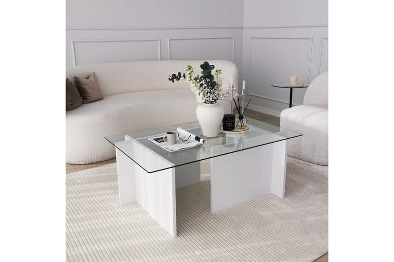 Almasi Sofabord 105x40x105 cm - Hvit - Møbler - Bord - Sofabord