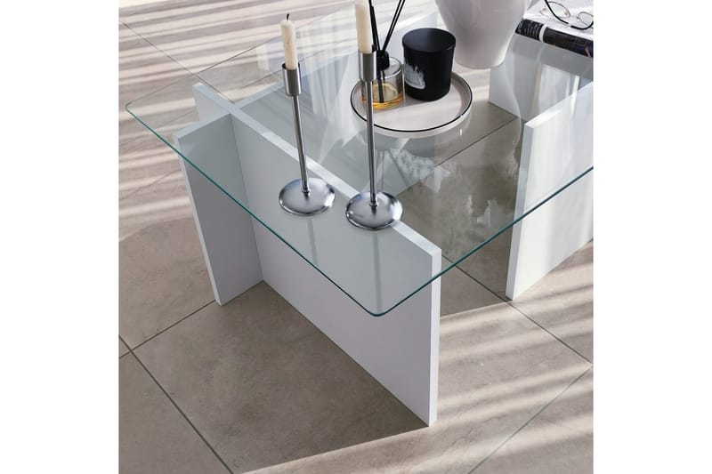 Almasi Sofabord 105x40x105 cm - Hvit - Møbler - Bord - Sofabord