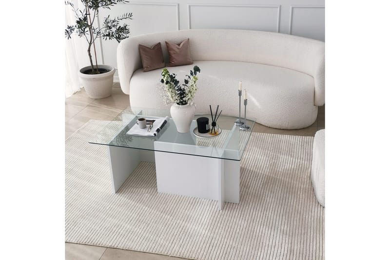 Almasi Sofabord 105x40x105 cm - Hvit - Møbler - Bord - Sofabord